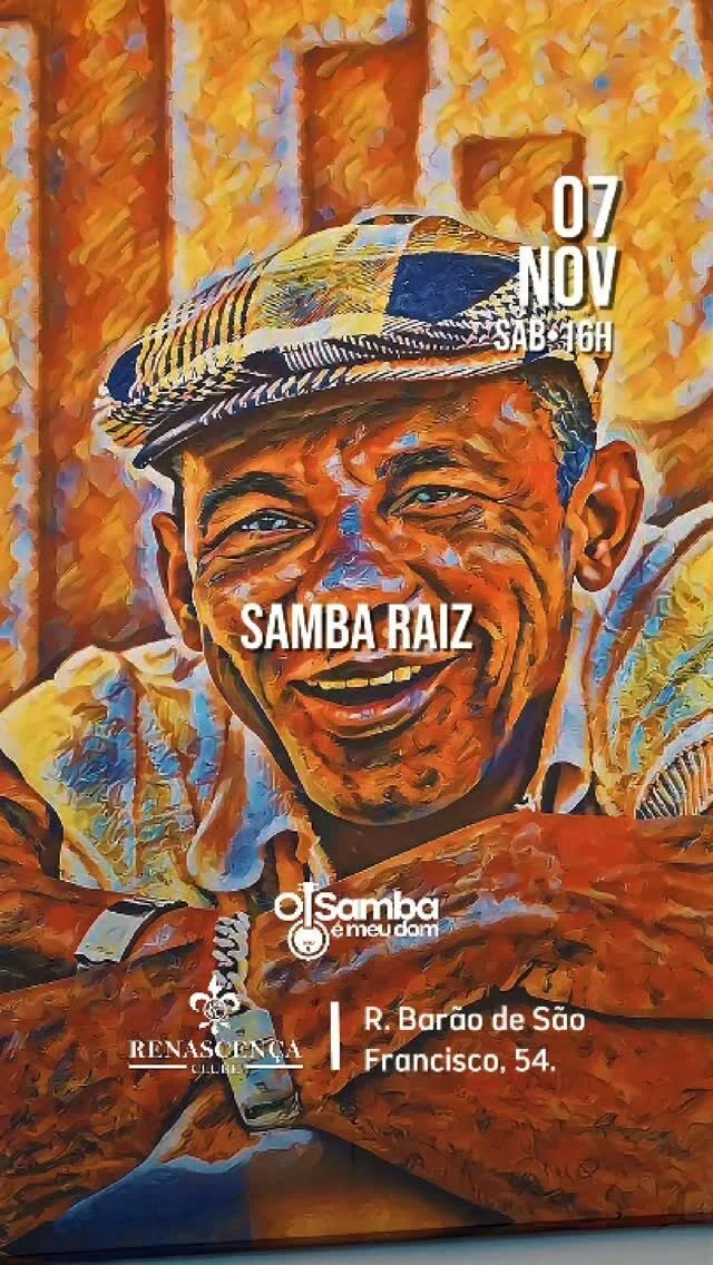 Dia 7 de novembro é dia de O Samba é meu Dom 🎶 Tarde de samba de verdade no Renascença Clube, com ambiente familiar e…