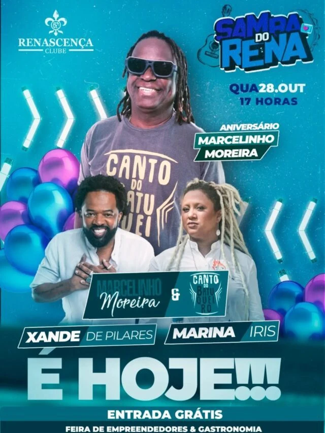 É hoje! Samba do Rena é aniversário do Marcelinho Moreira, e você também pode comemorar o seu 🎂 Marcelinho Moreira e…