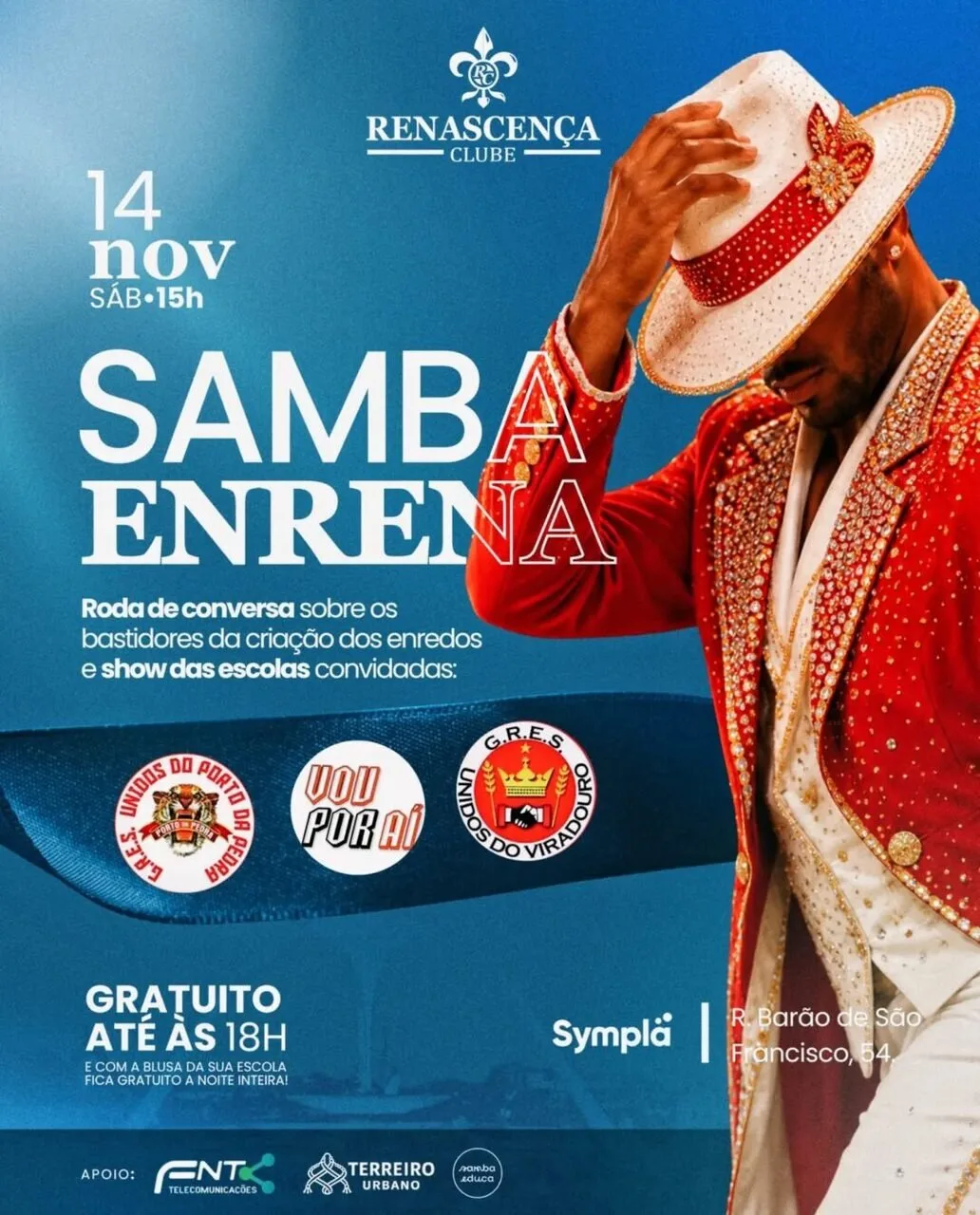 Dia 14 de novembro, o Samba EnRENA convida a Unidos do Porto da Pedra 🐯 A roda de conversa sobre os bastidores da…
