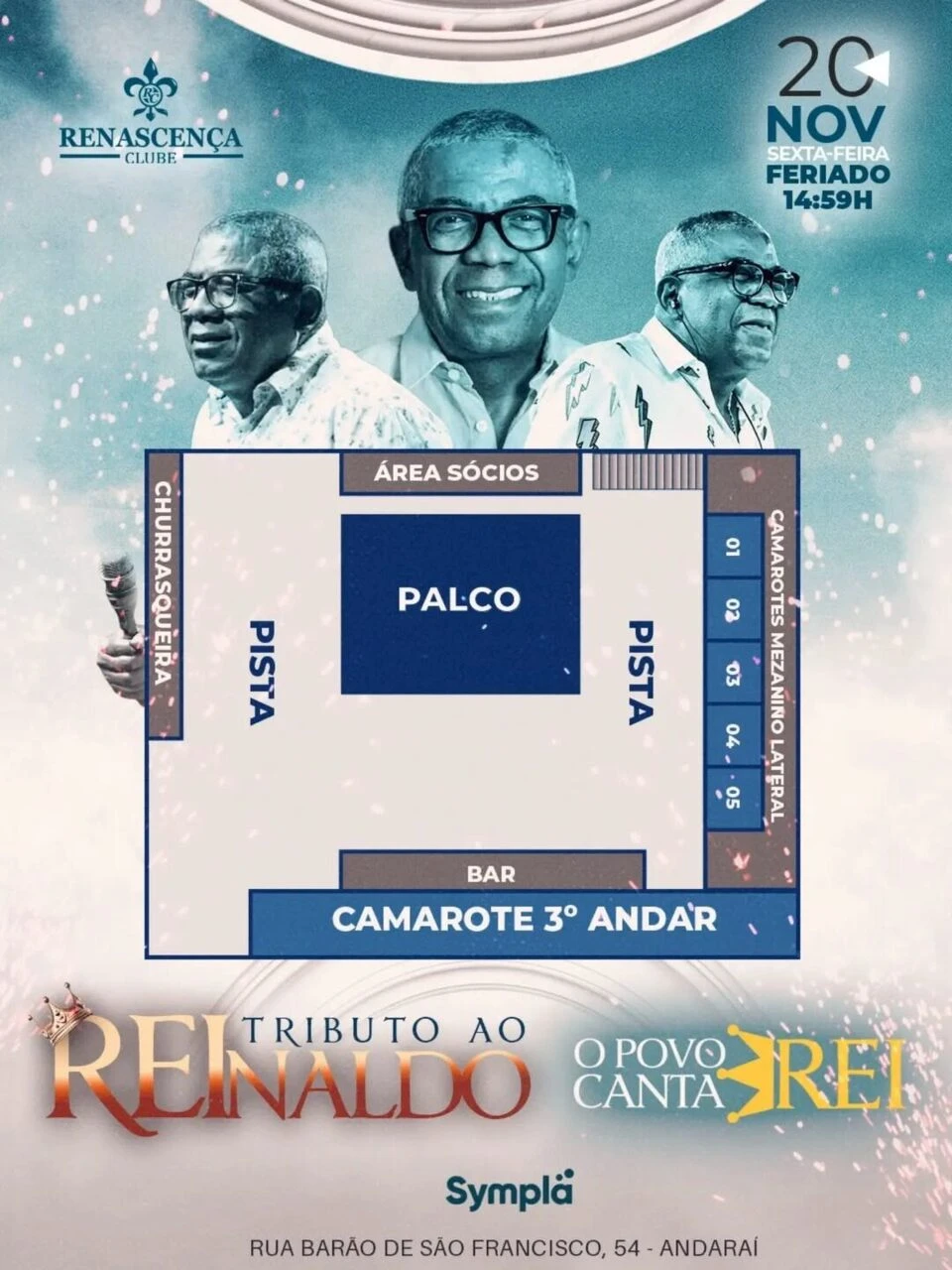Dia 20 de novembro, feriado, tem Tributo ao Reinaldo no Rena 👑 Samba de Caboclo e O Povo Canta Rei sobem ao palco pra…