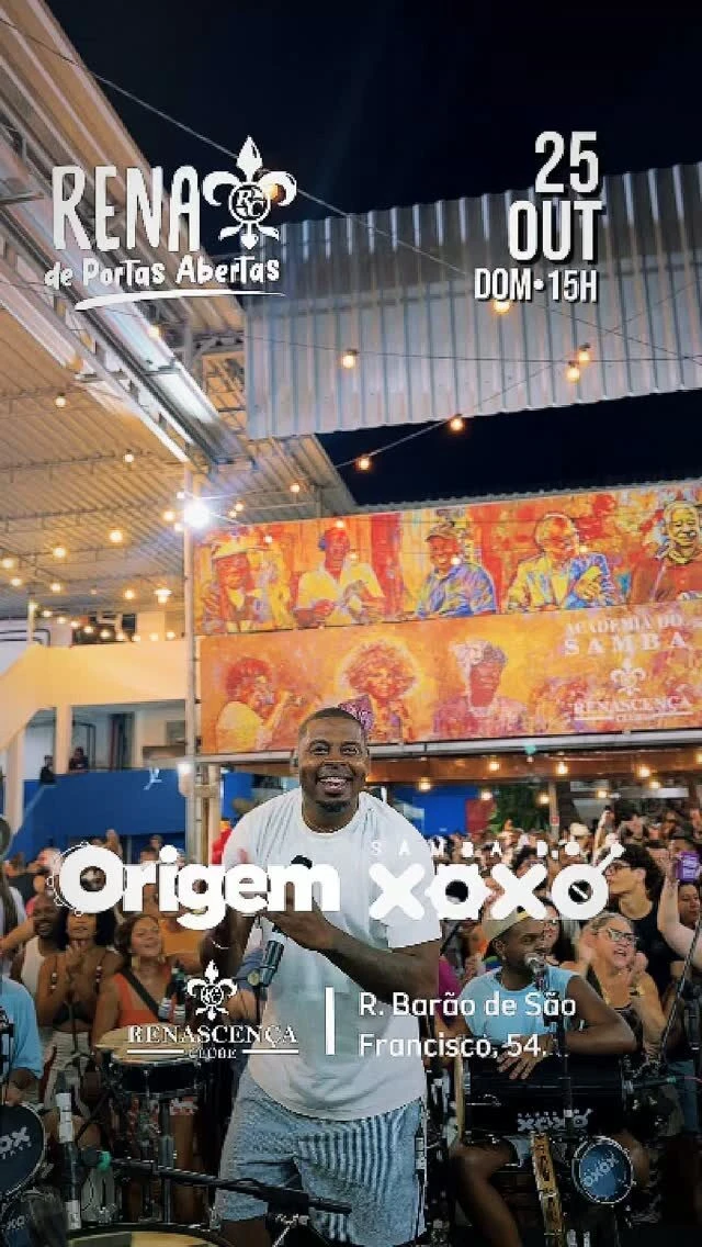 É hoje! Rena de Portas Abertas, com entrada grátis o evento todo 🎶 Samba do Xoxó e Grupo Origem comandam uma tarde de…